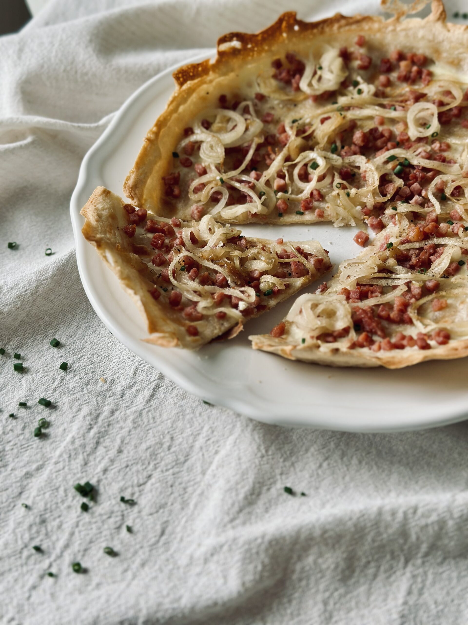 Sauerteigrest Flammkuchen schnell selber machen