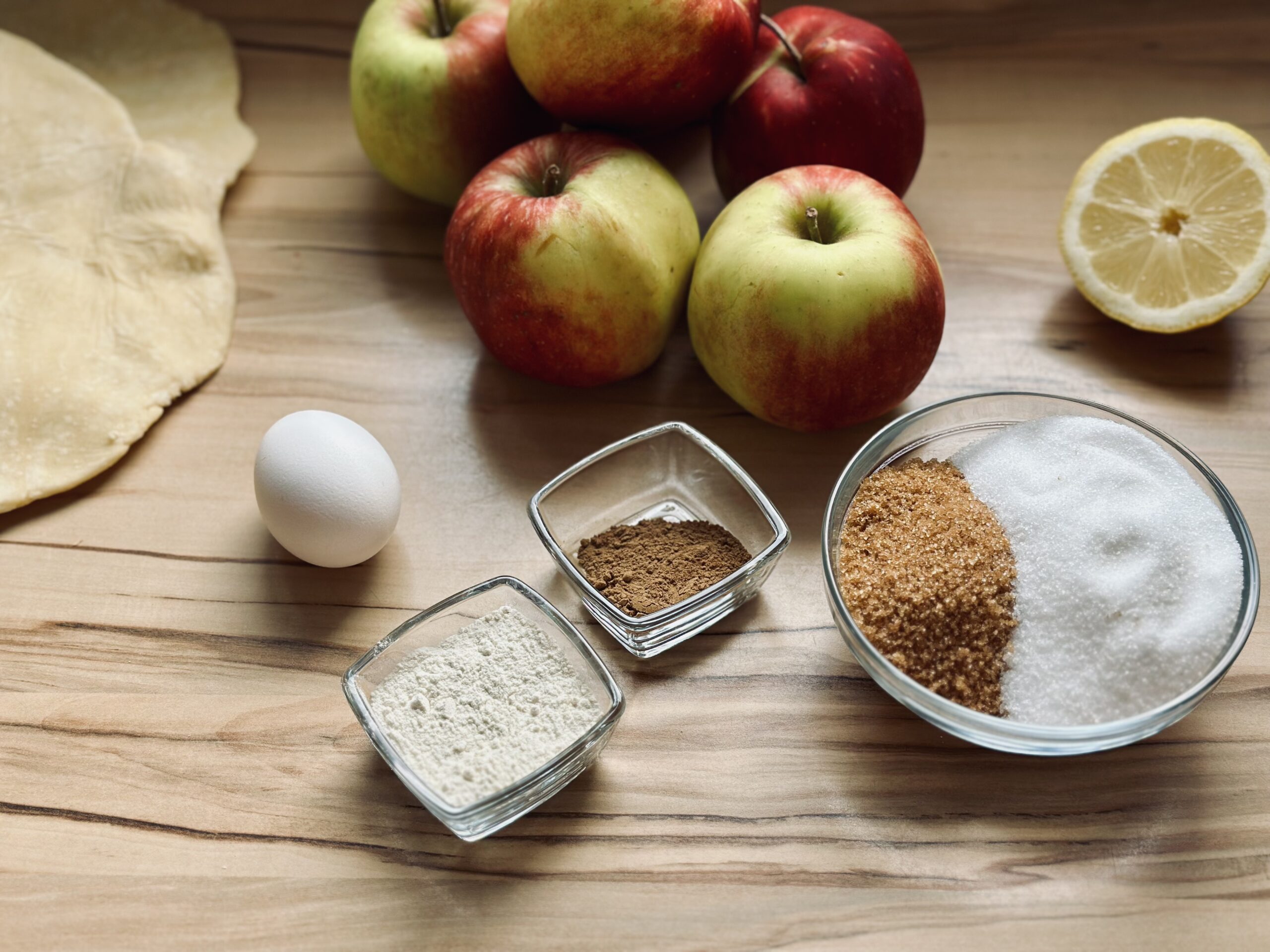 Zutaten für Apfelkuchen (apple pie)