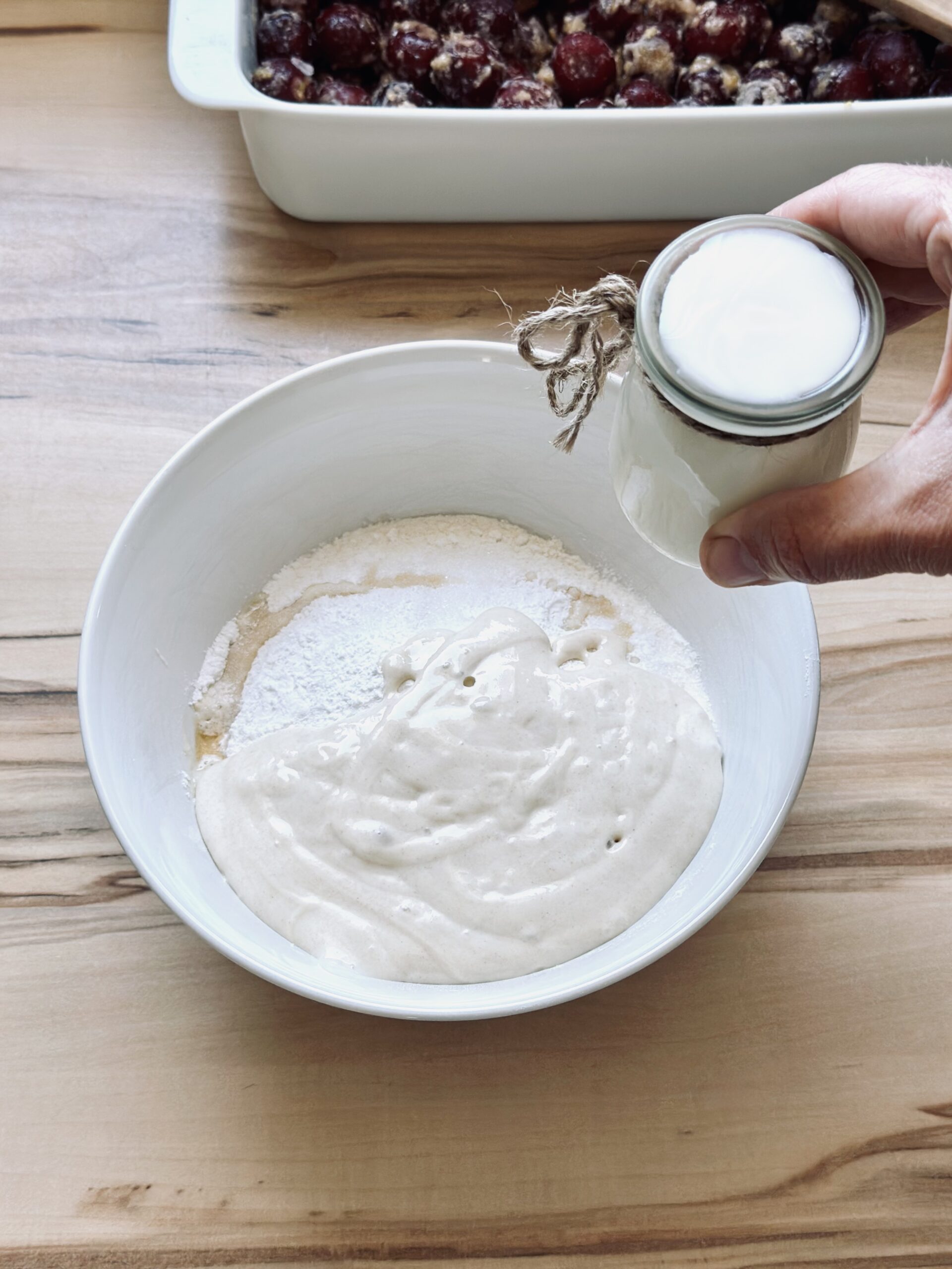 Milch dazugeben