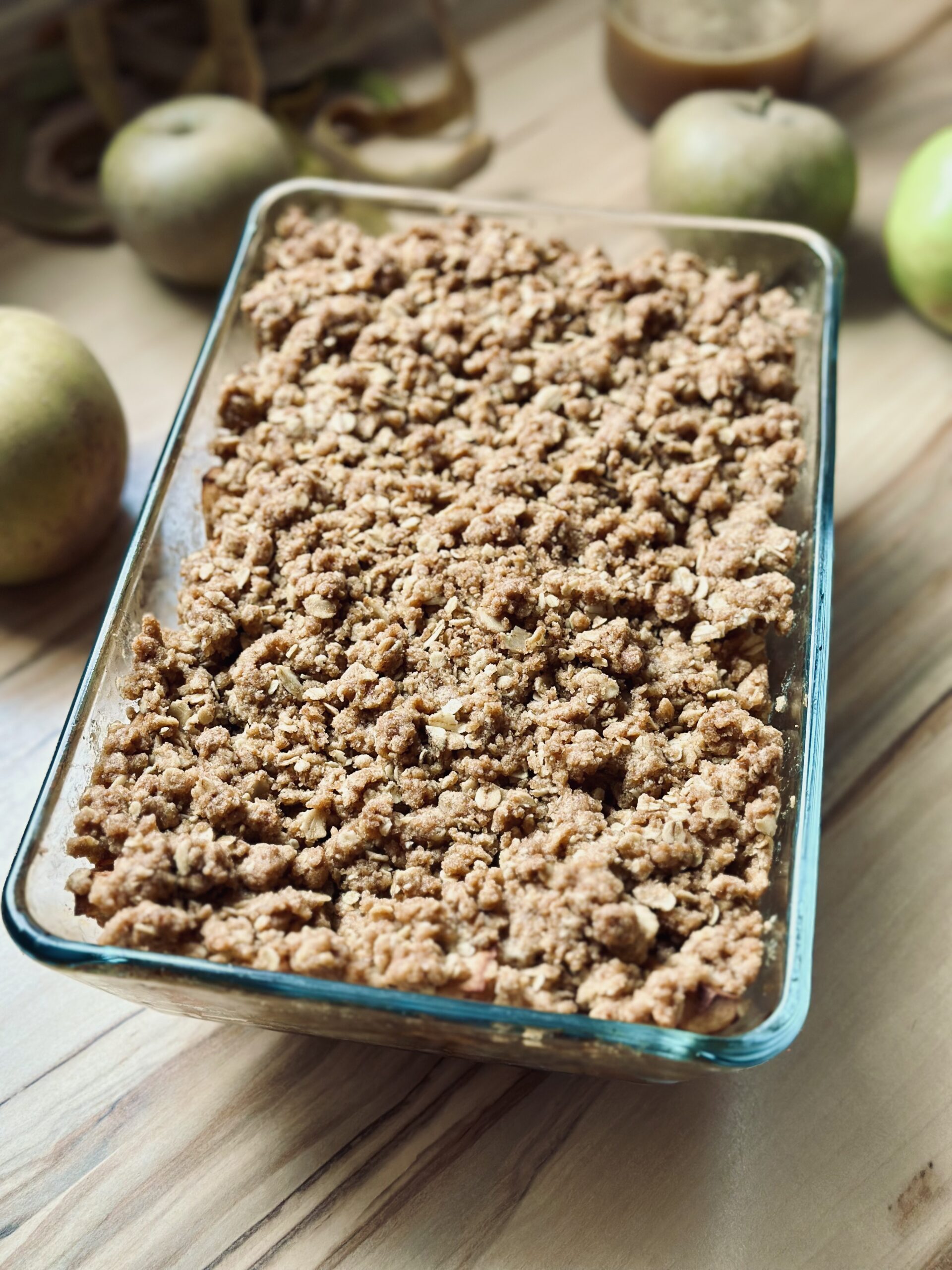 Fertig gebackener Apple Crisp