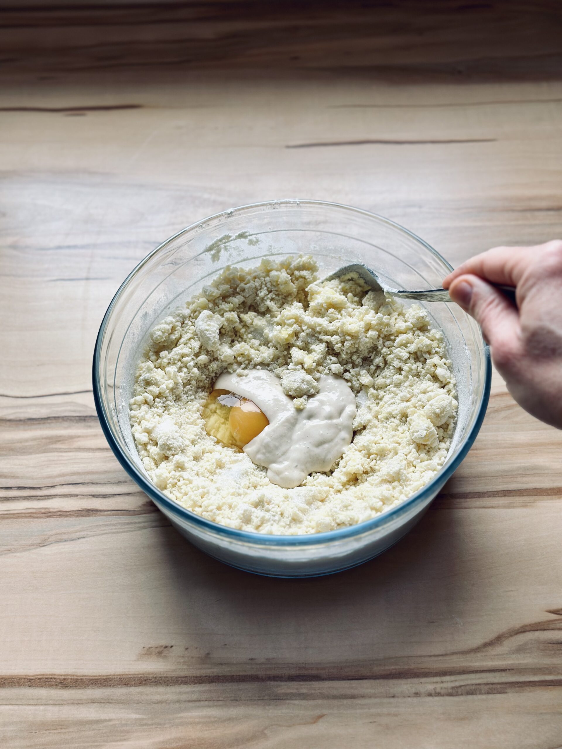 Teigmasse grob verrühren