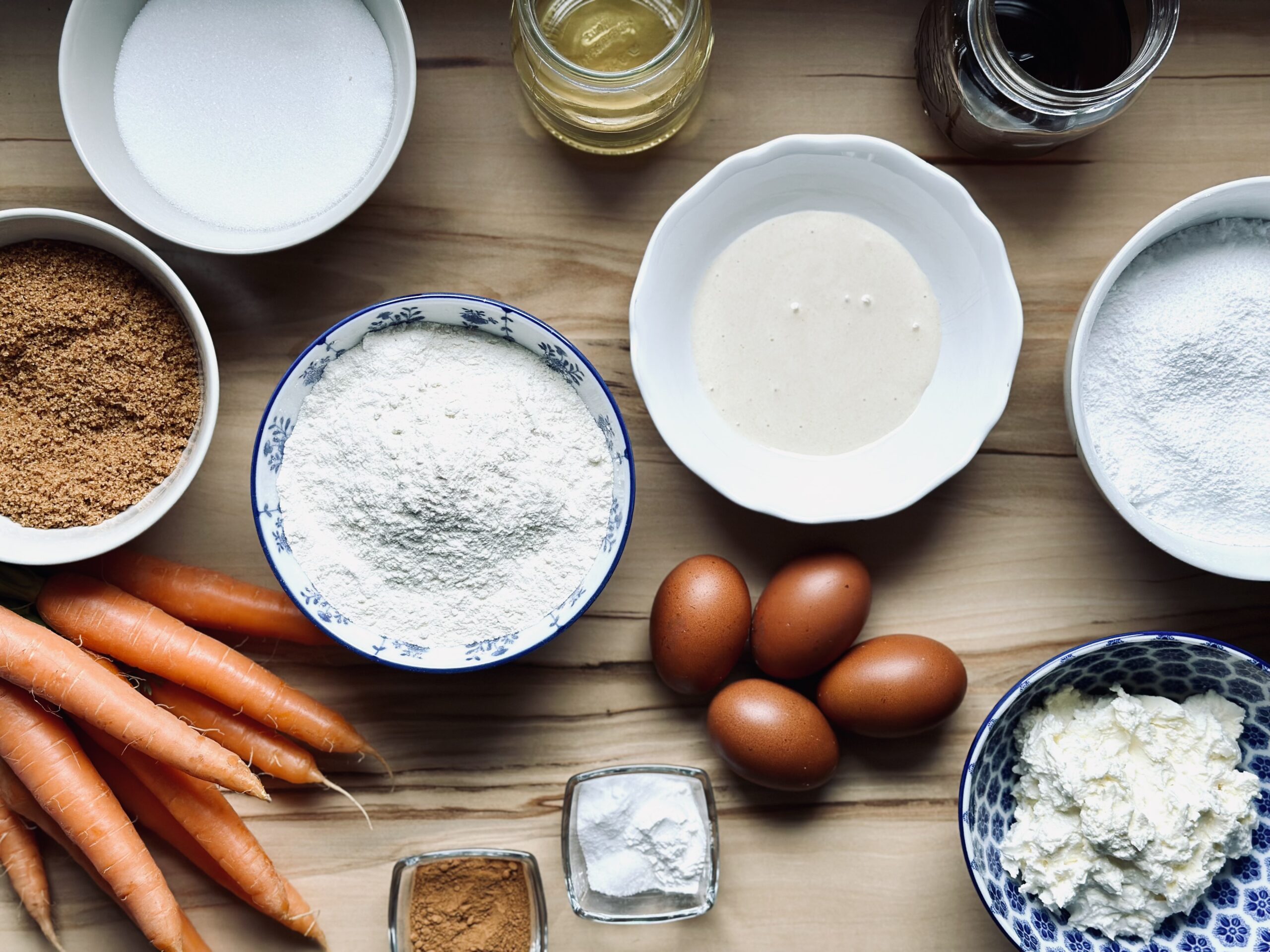 Zutaten für Sauerteig Karottenkuchen