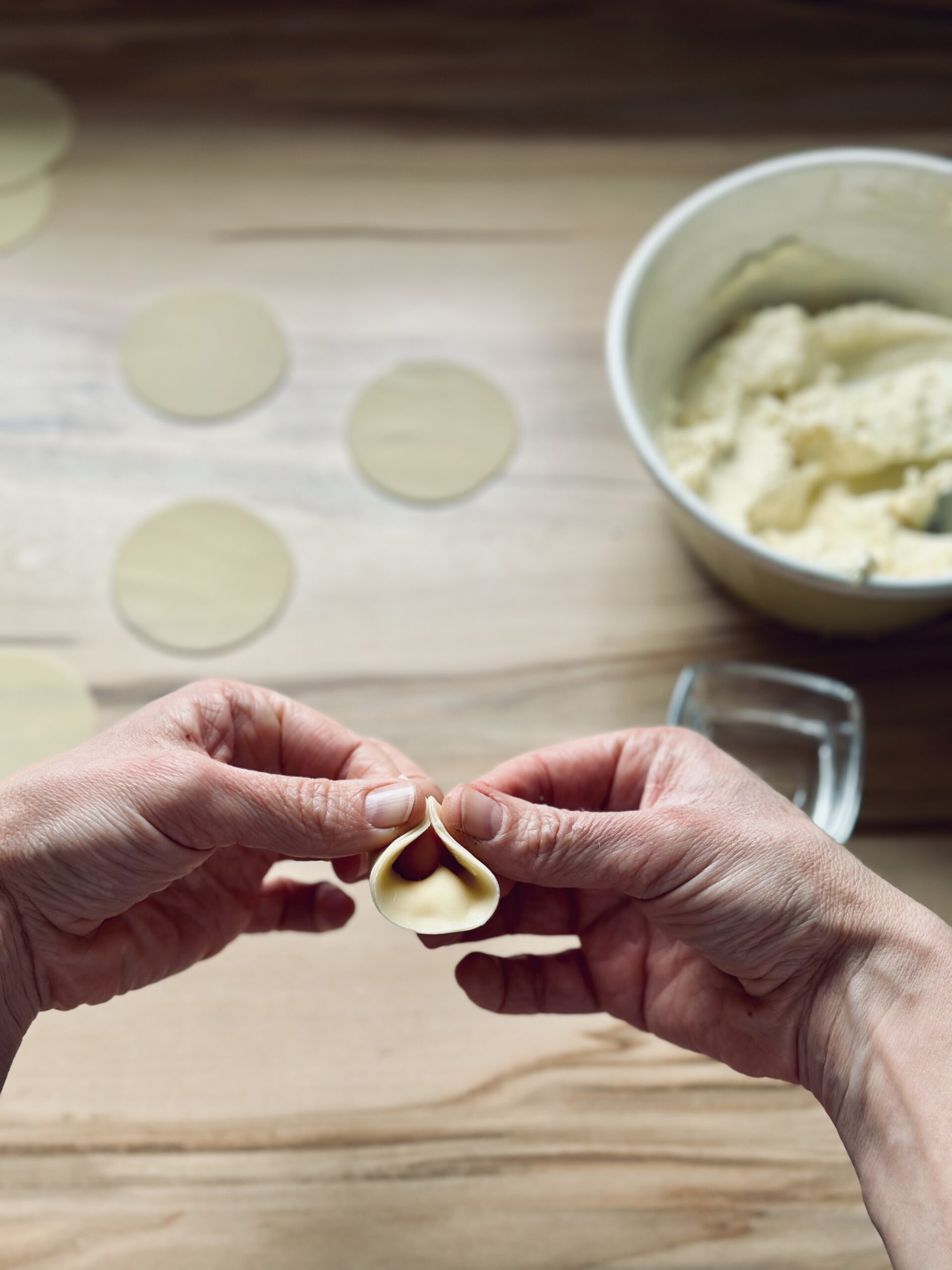 Enden zusammen drücken